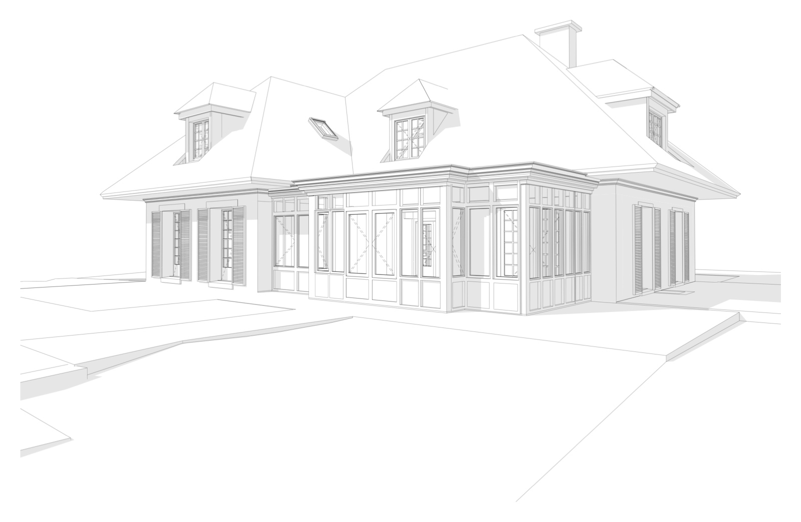 Perspective de la maquette BIM Archicad de la villa